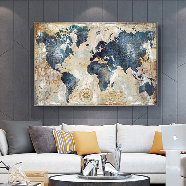 Retro Worldmap Painting - ERA Home Decor