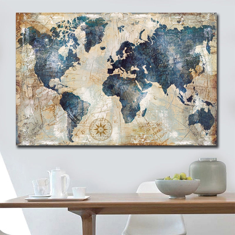 Retro Worldmap Painting - ERA Home Decor